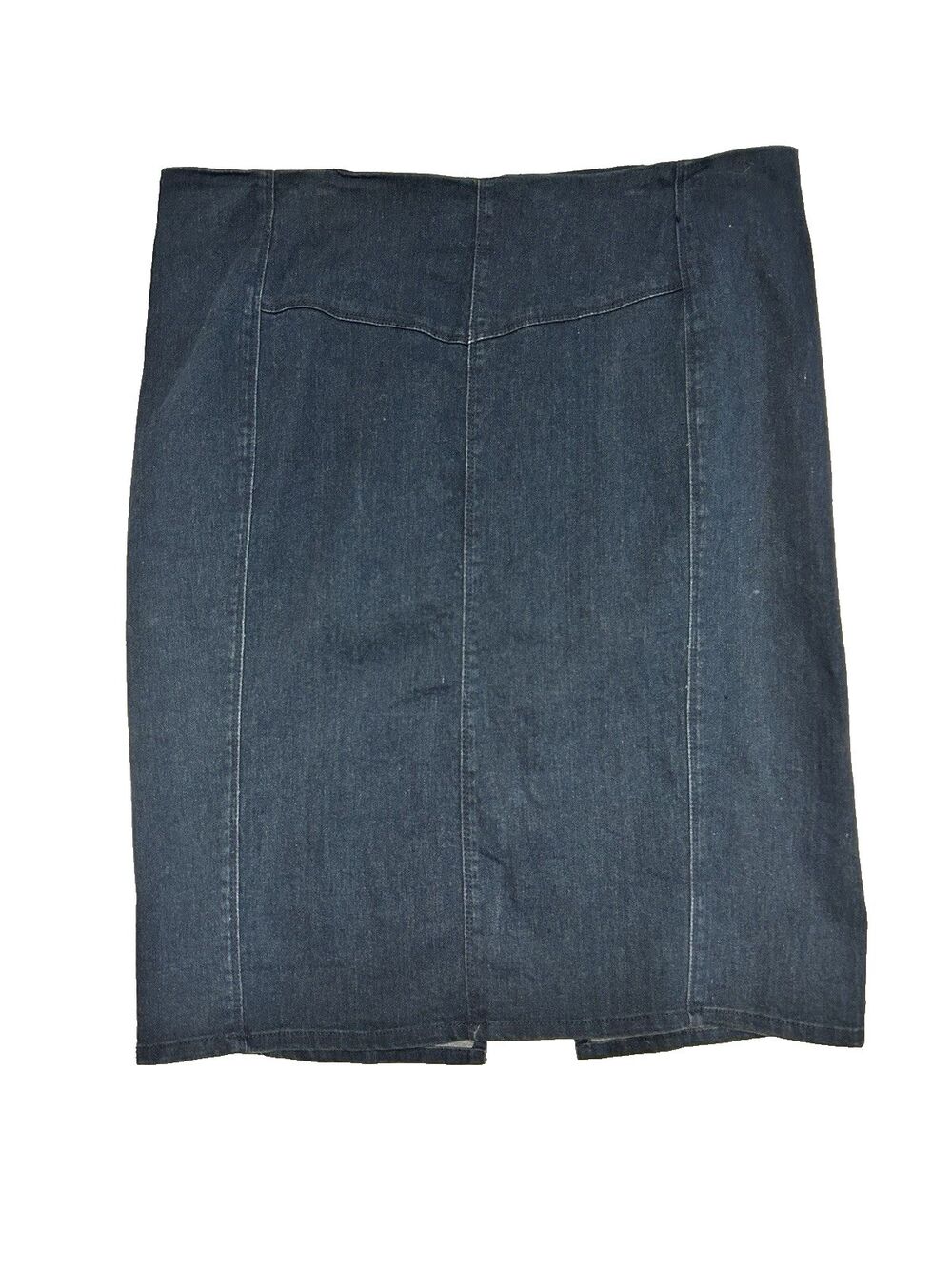 Denim Skirt Slit Zip Close Stretch Classic Versatile Ashley Stewart Women's 16